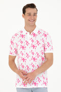 Men's Pink Polo Neck T-Shirt