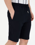 Navy Regular Fit Knitted Shorts