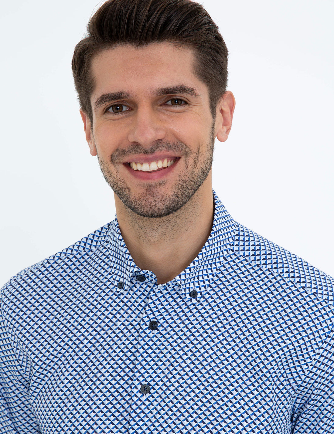 Navy Blue Slim Fit Long Sleeve Shirt