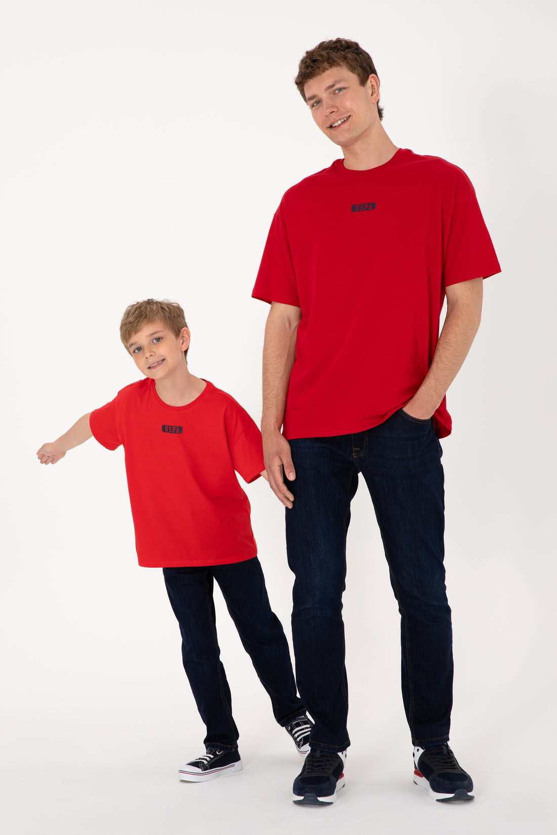 Men's Oversize Fit Crew Neck Red T-Shirt