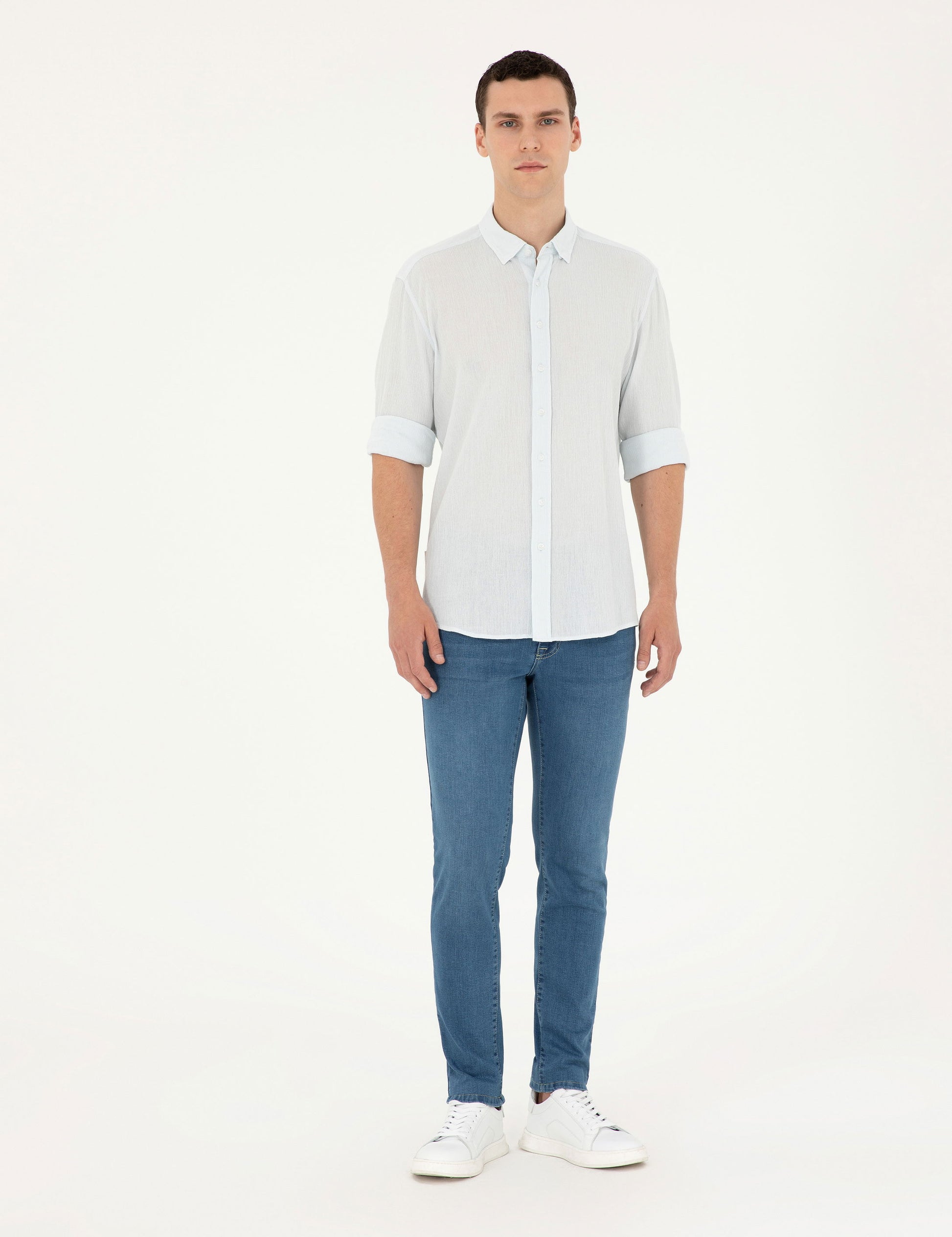 Light Blue Regular Fit Long Sleeve Shirt
