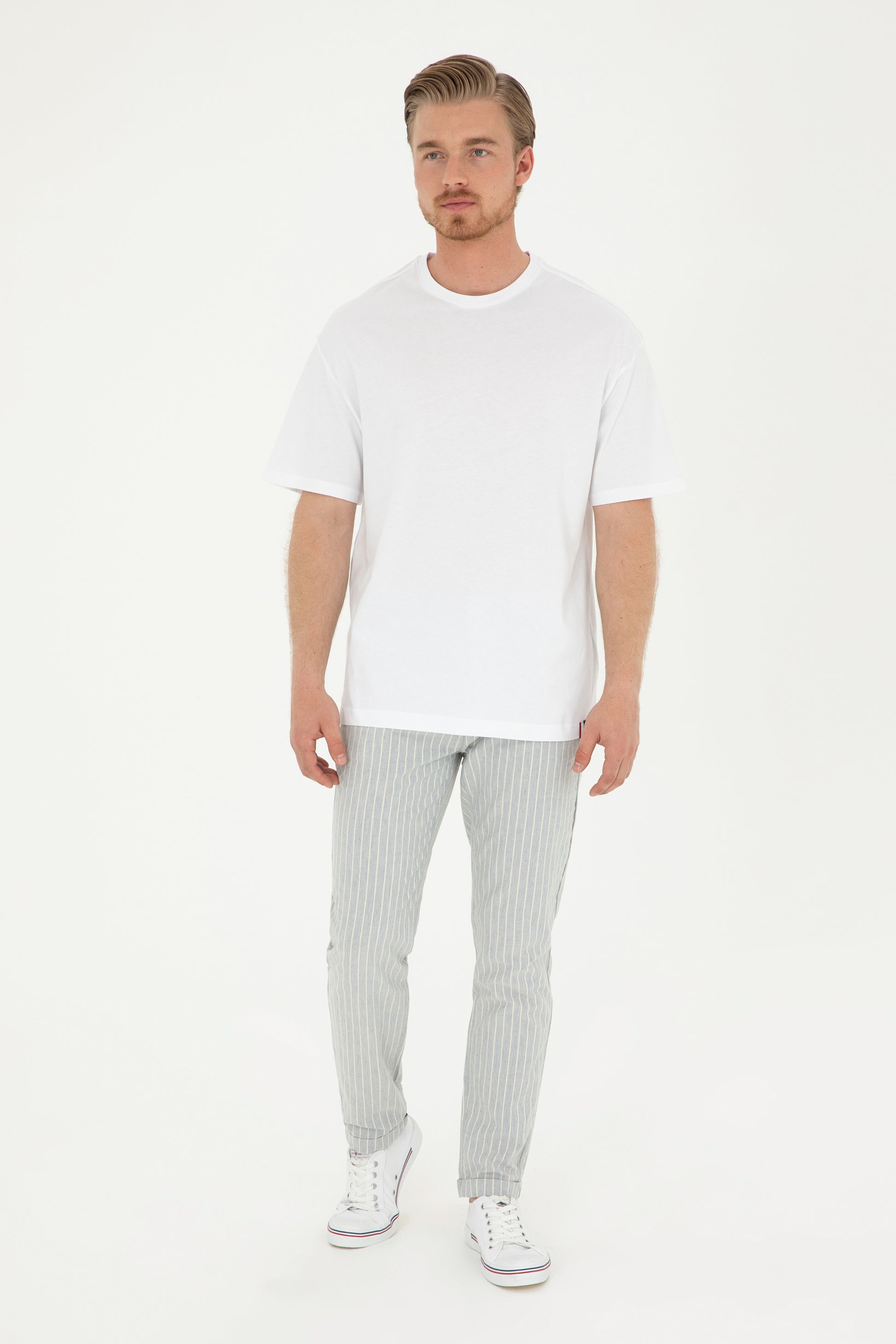 Men's Comfort Fit Crew Neck White T-Shirt