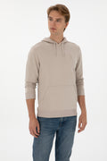 Erkek Regular Fit Kapişonlu Taş Basic Sweatshirt