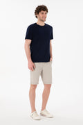 Men's Regular Fit Crew Neck Navy Basic T-Shirt