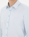 Light Blue Slim Fit Chunky Long Sleeve Shirt