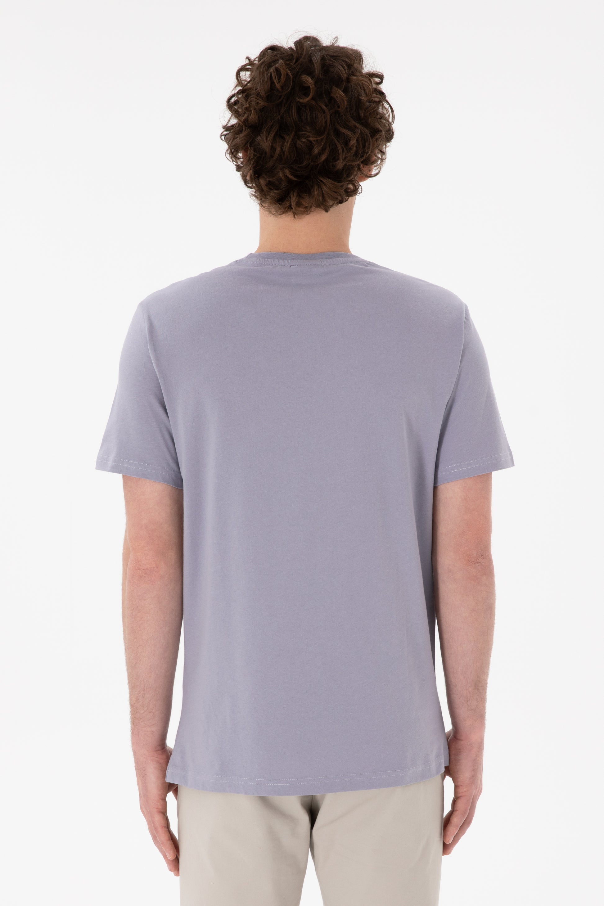 Men's Regular Fit Crew Neck Grey Basic T-Shirt