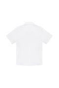 Boy's White Basic Short Sleeve Shirt