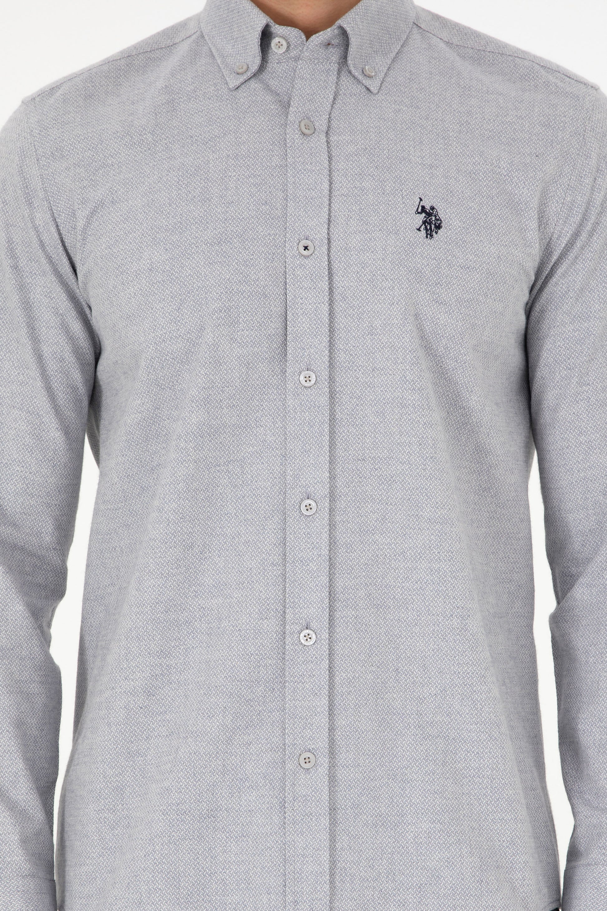 Men's Grey Long Sleeve Shirt