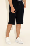 Men's Navy Blue Knitted Shorts