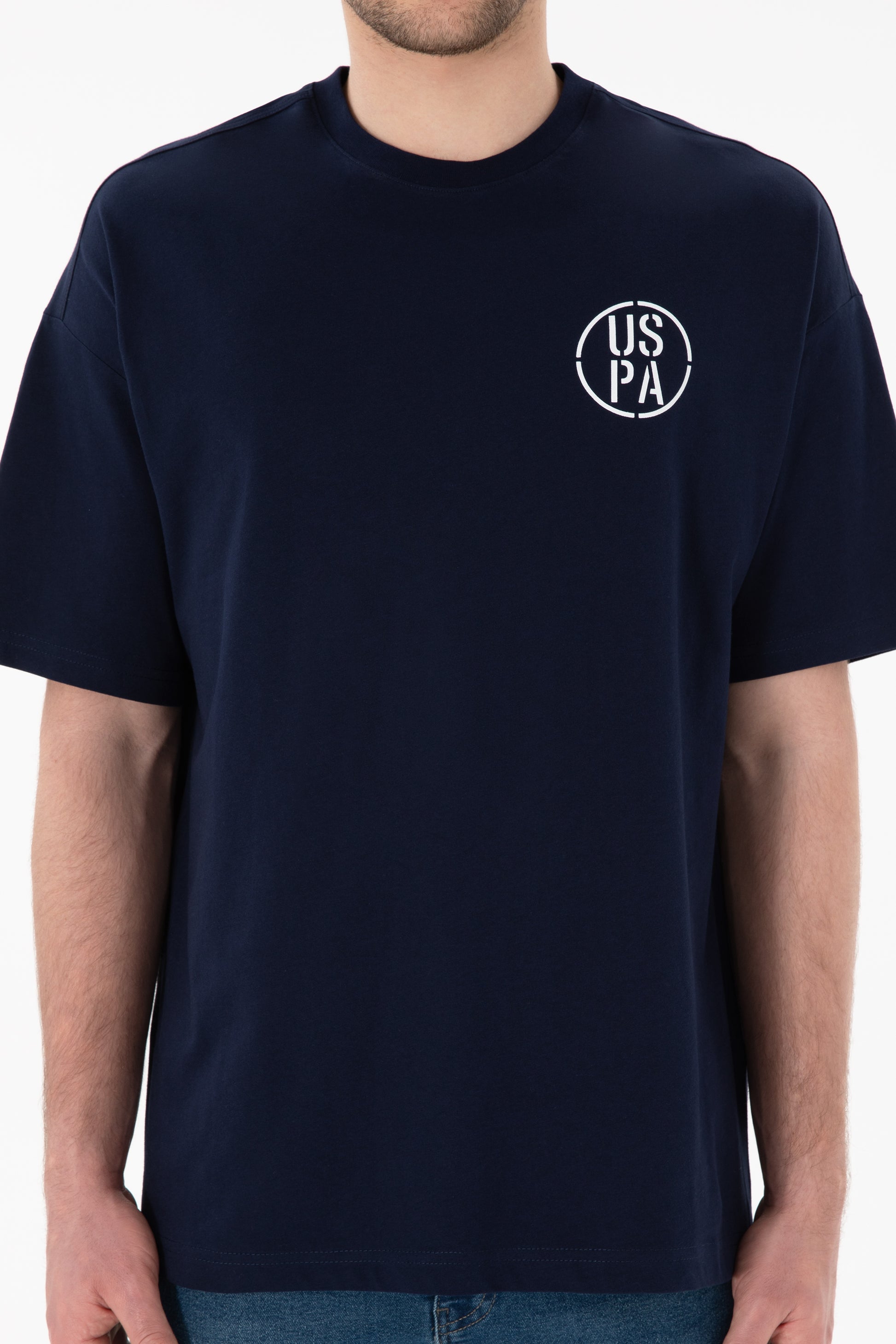 Men's Oversize Fit Crew Neck Navy T-Shirt