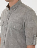 Khaki Regular Fit Long Sleeve Shirt