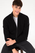 Men's Black Knitted Cardigan