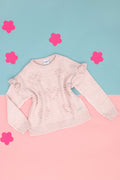 Girls' Powder Crew Neck Pink Sweater