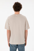 Men's Oversize Fit Crew Neck Stone T-Shirt