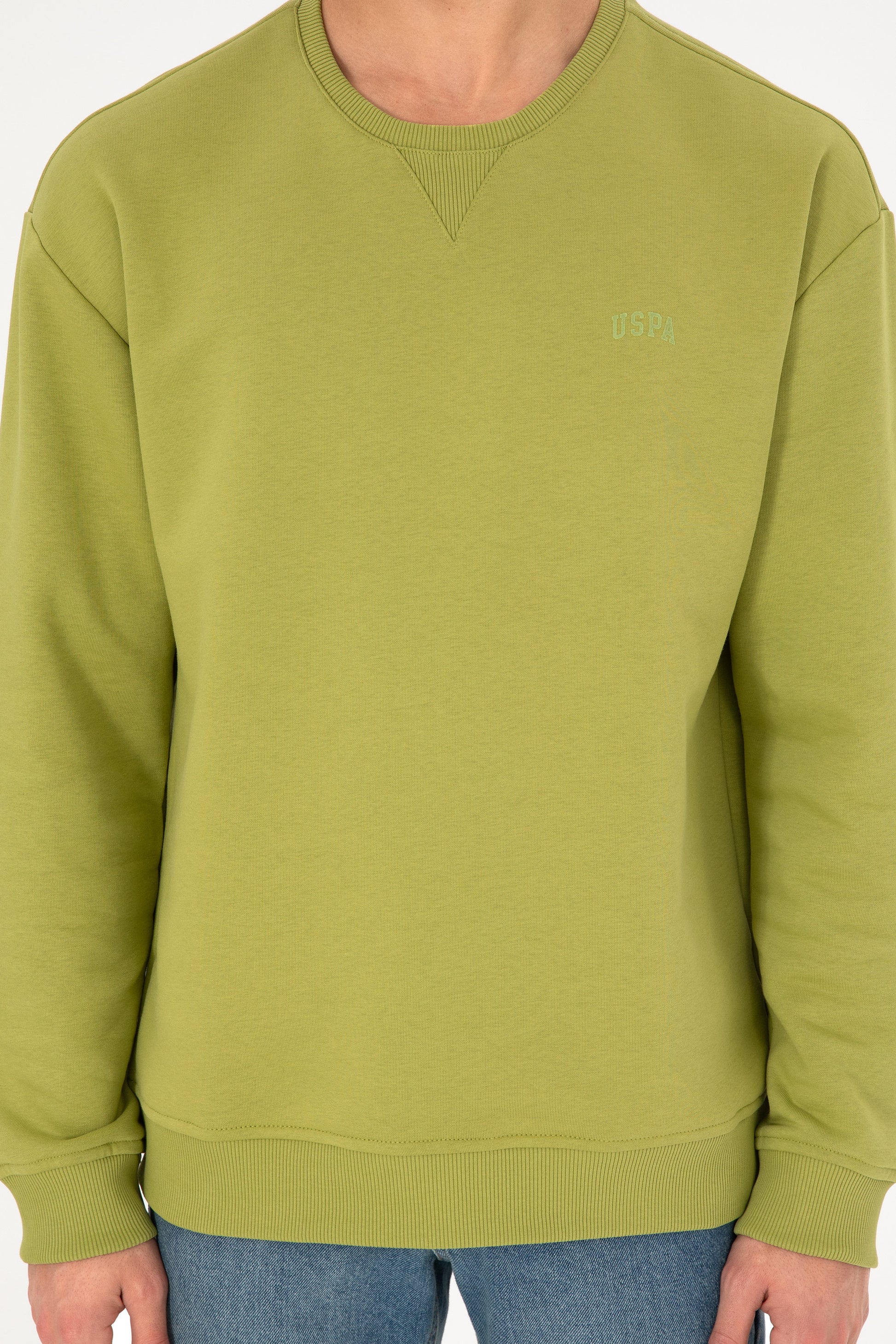 Men's Peanut Green Basic Sweatshirt