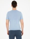 Blue Slim Fit Crew Neck Sweater T-Shirt