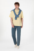 Men's Oversize Fit Crew Neck Light Khaki T-Shirt