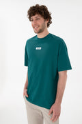 Men's Oversize Fit Crew Neck Dark Green T-shirt