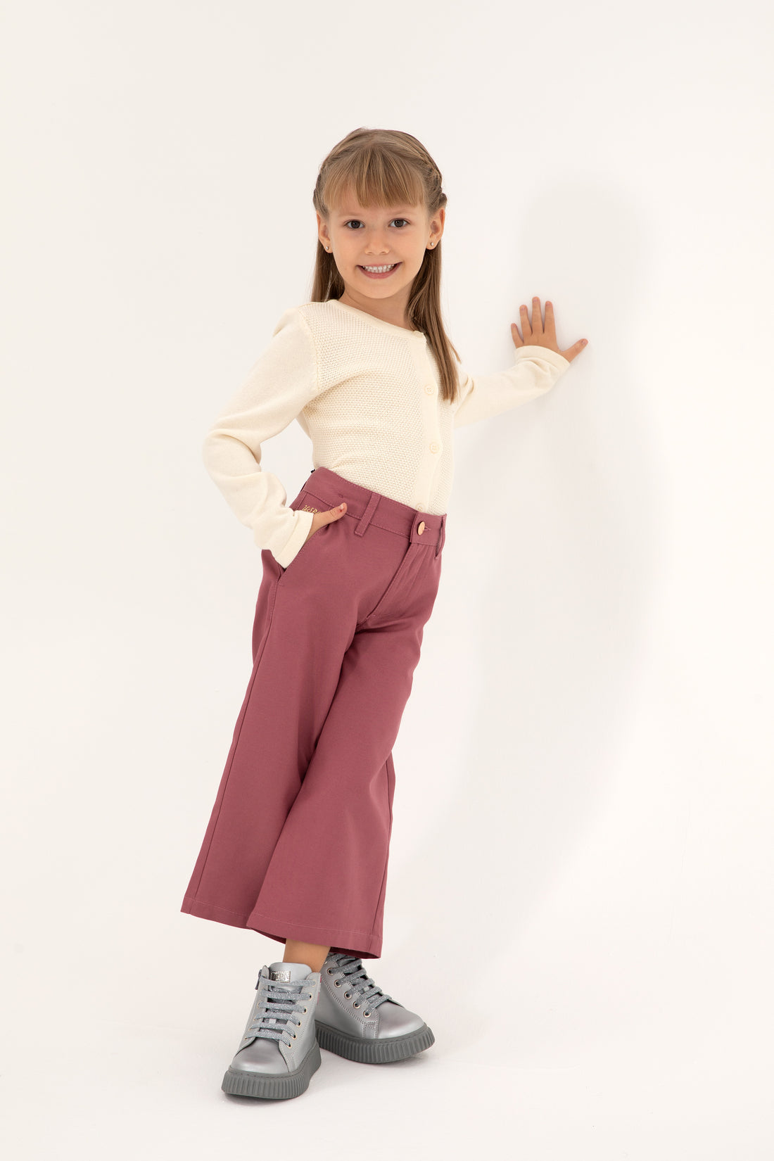 Girls' Cream Knitwear Cardigan