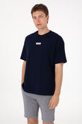 Men's Oversize Fit Crew Neck Navy T-Shirt