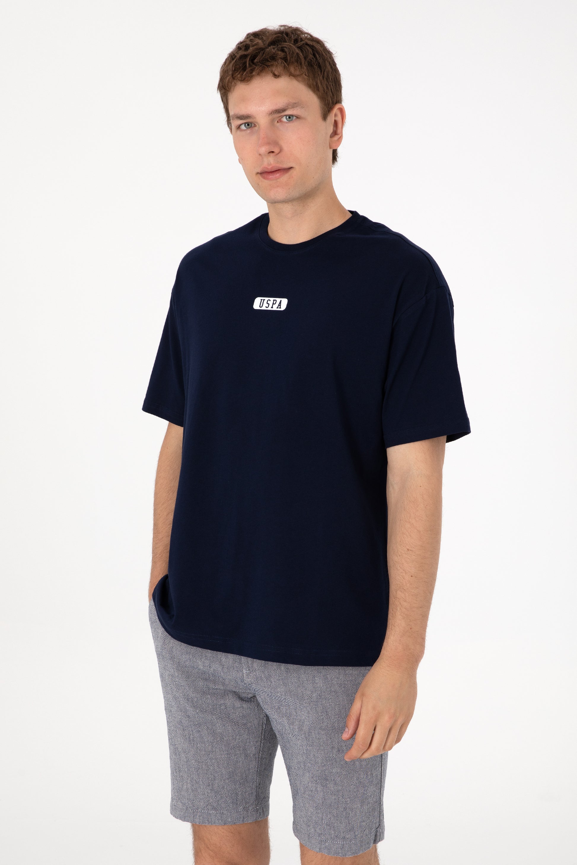 Men's Oversize Fit Crew Neck Navy T-Shirt