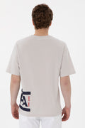 Men's Comfort Fit Crew Neck Light Grey T-Shirt