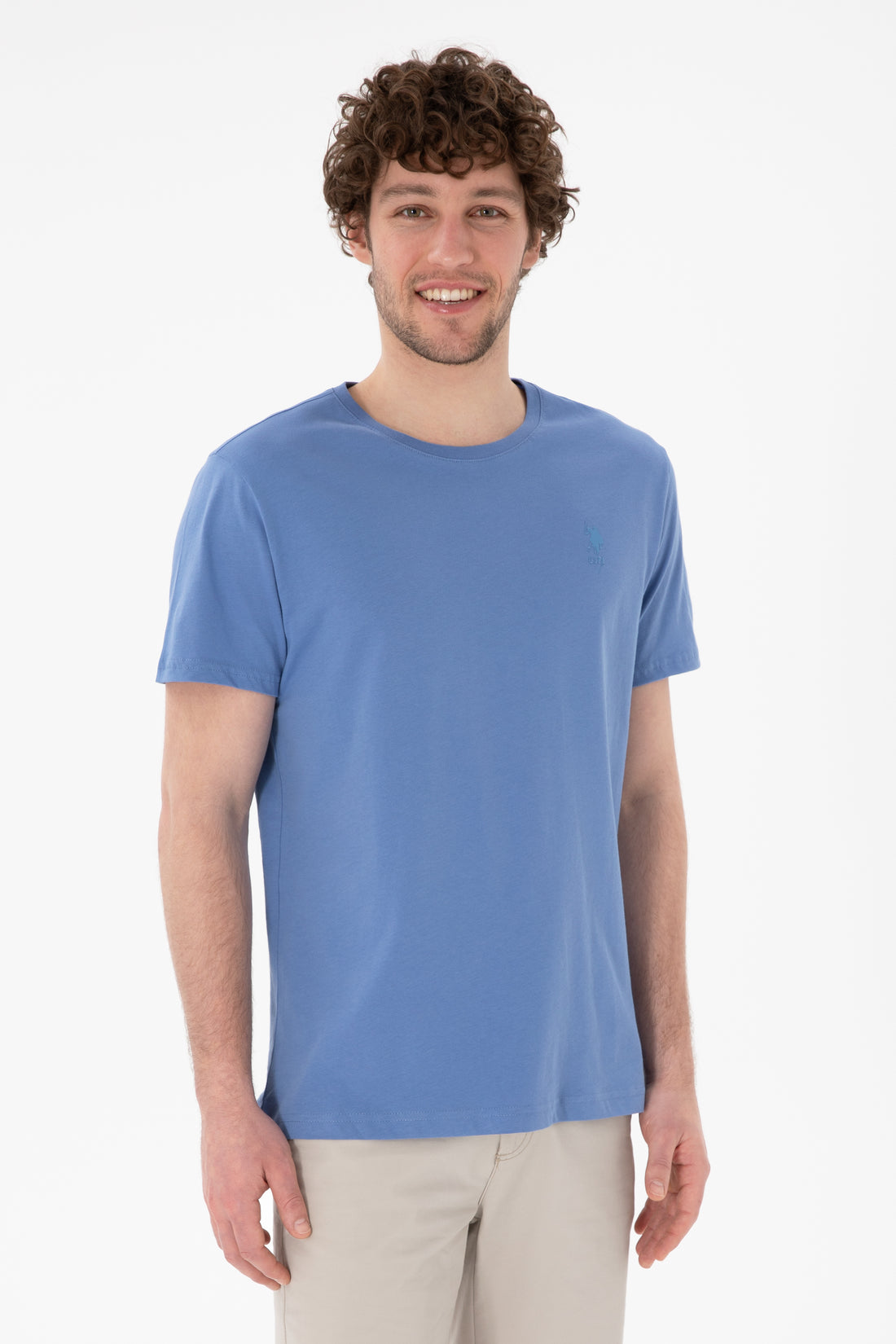 Men's Regular Fit Crew Neck Dark Blue Basic T-Shirt