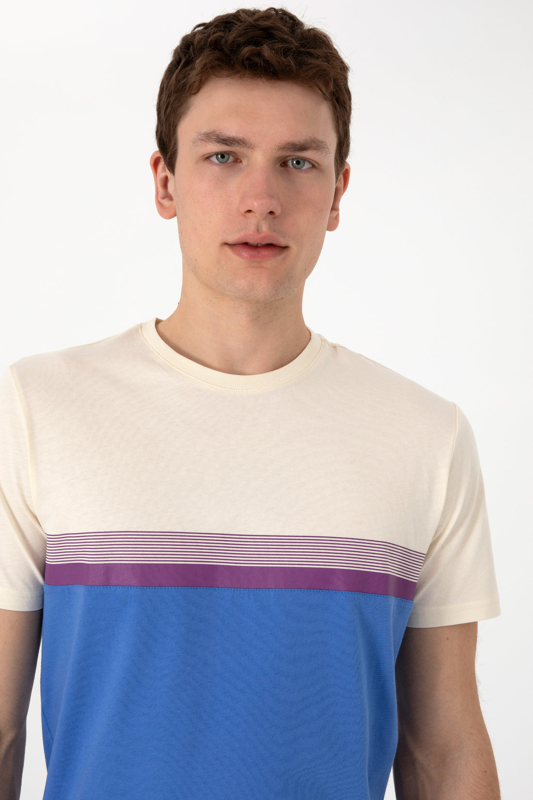 Men's Regular Fit Crew Neck Indigo T-Shirt