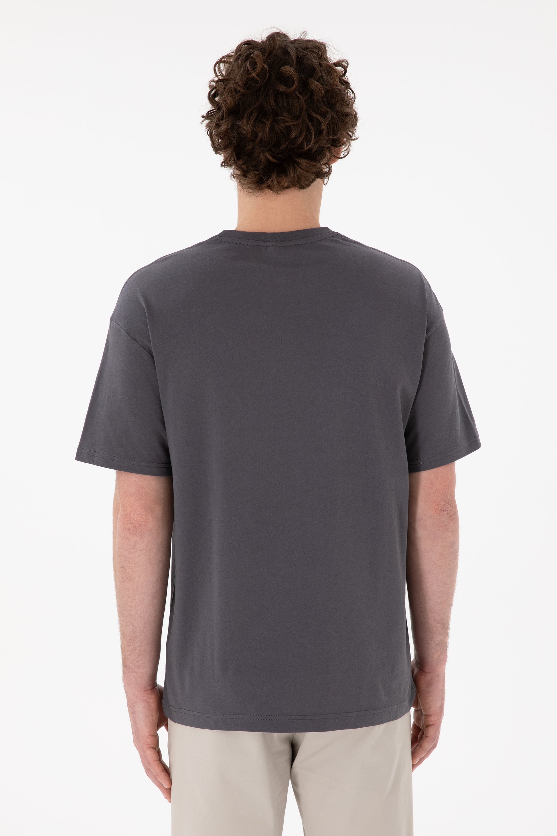Men's Comfort Fit Crew Neck Anthracite T-Shirt