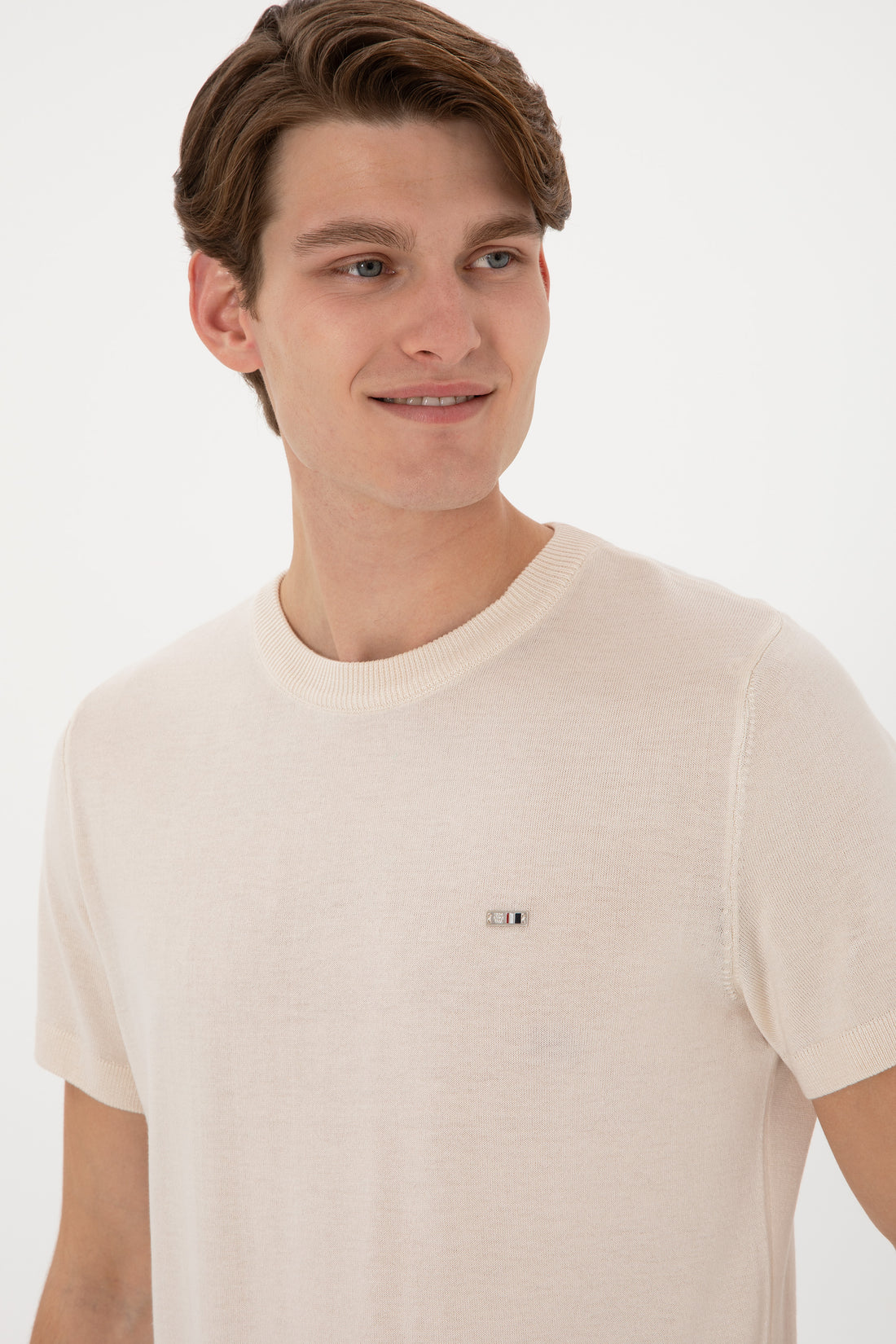 Men's Slim Fit Crew Neck Stone T-Shirt