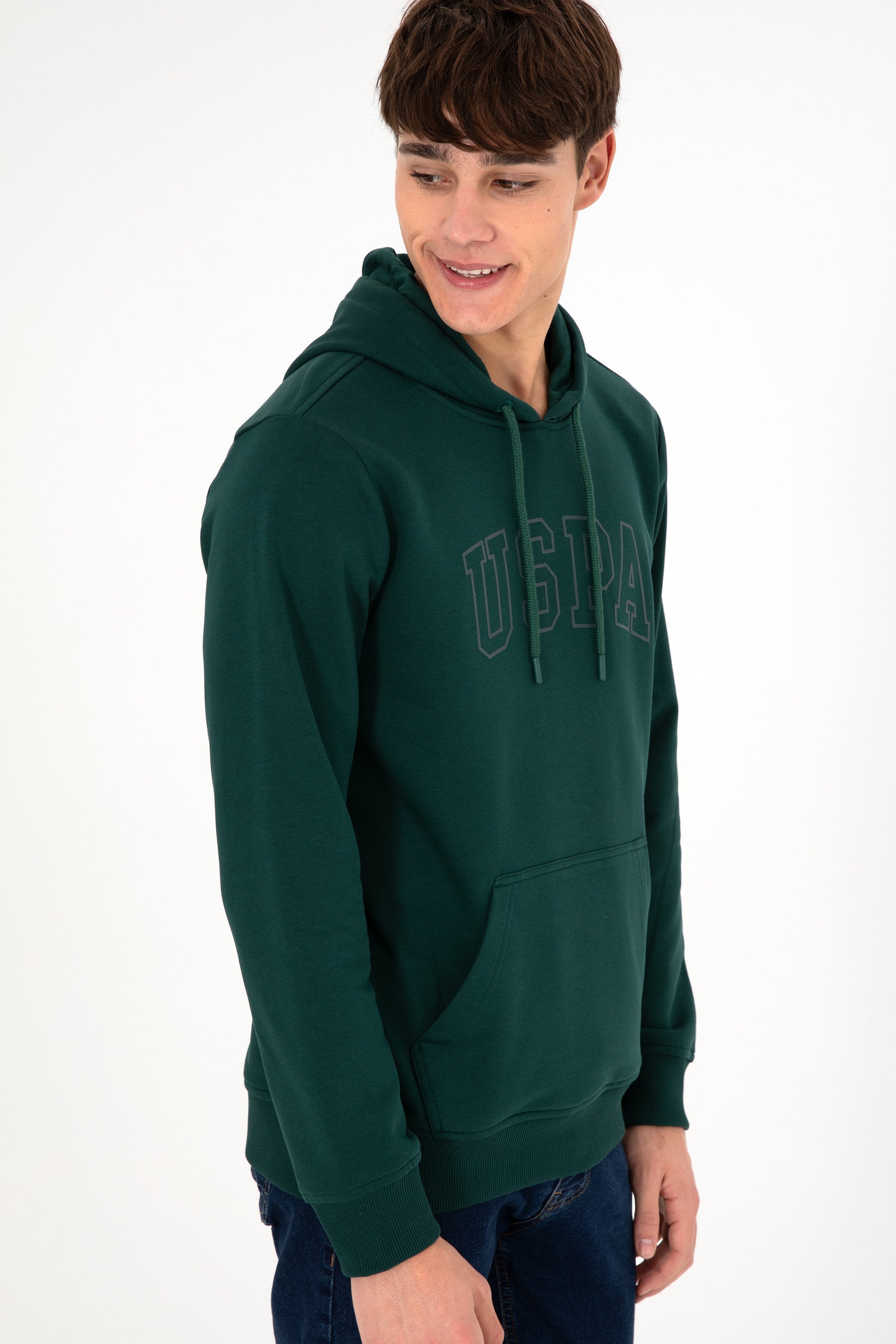 Men's Dark Green Basic Sweatshirt