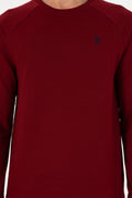 Men's Regular Fit Crew Neck Burgundy Basic Sweatshirt