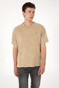 Men's Comfort Fit Crew Neck Khaki Wash T-Shirt