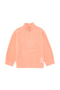 Girls' Half Zipper Salmon Fleece Sweatshirt