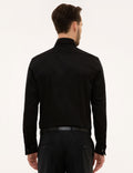 Black Slim Fit Tuxedo Shirt