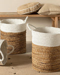 Edela Wicker Basket White-Brown