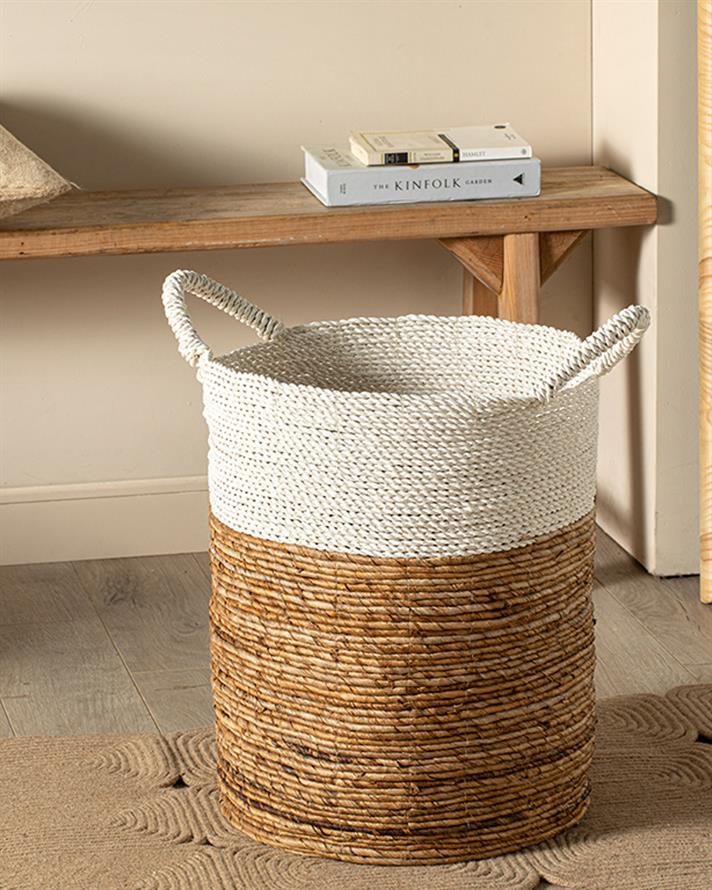 Edela Wicker Basket White-Brown