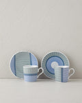 Edwin Porcelain 4 Piece 2 Seater Coffee Cup Set Blue-Green