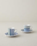 Edwin Porcelain 4 Piece 2 Seater Coffee Cup Set Blue-Green