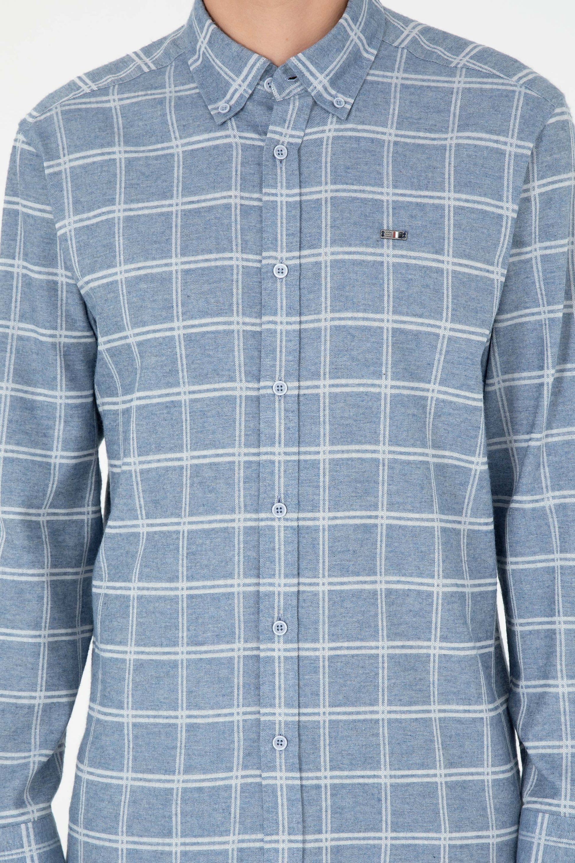 Men's Light Blue Long Sleeve Shirt