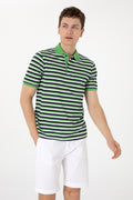 Men's Regular Fit Polo Neck Green T-shirt
