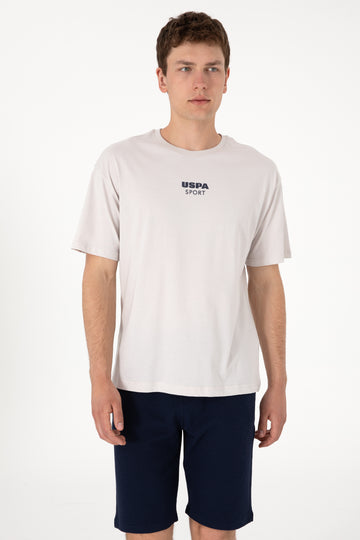 Men's Comfort Fit Crew Neck Light Grey T-Shirt