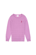 Girls' Lilac Basic Crew Neck Sweater