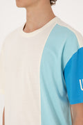 Men's Comfort Fit Crew Neck Ecru T-Shirt