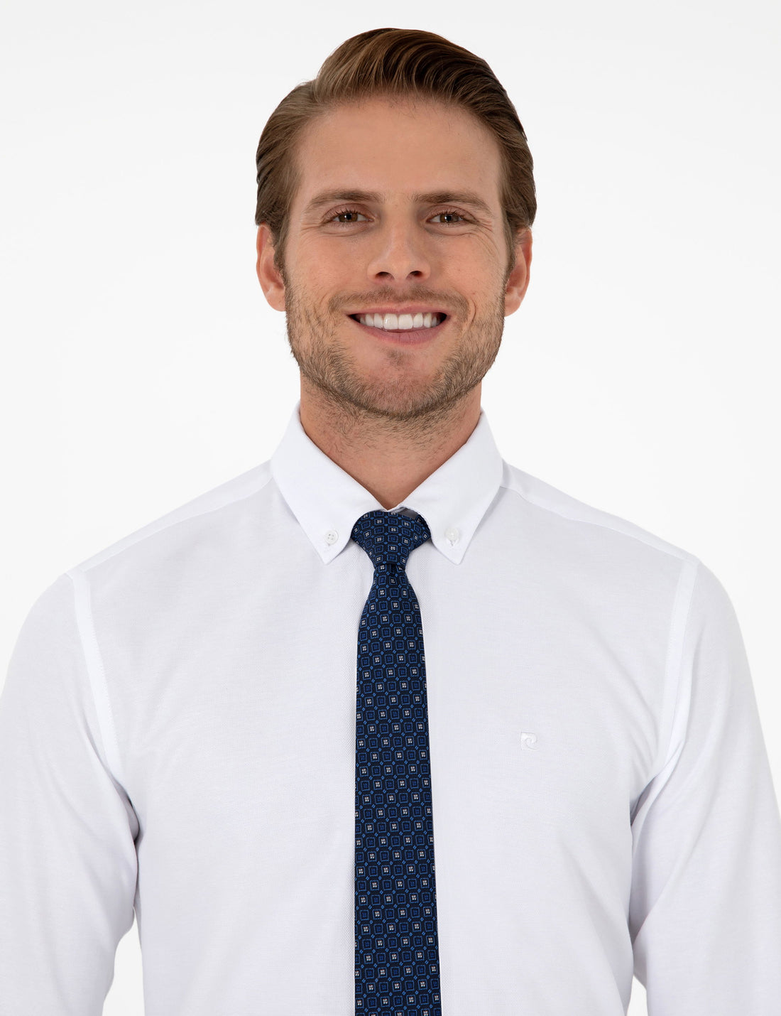 White Slim Fit Long Sleeve Shirt