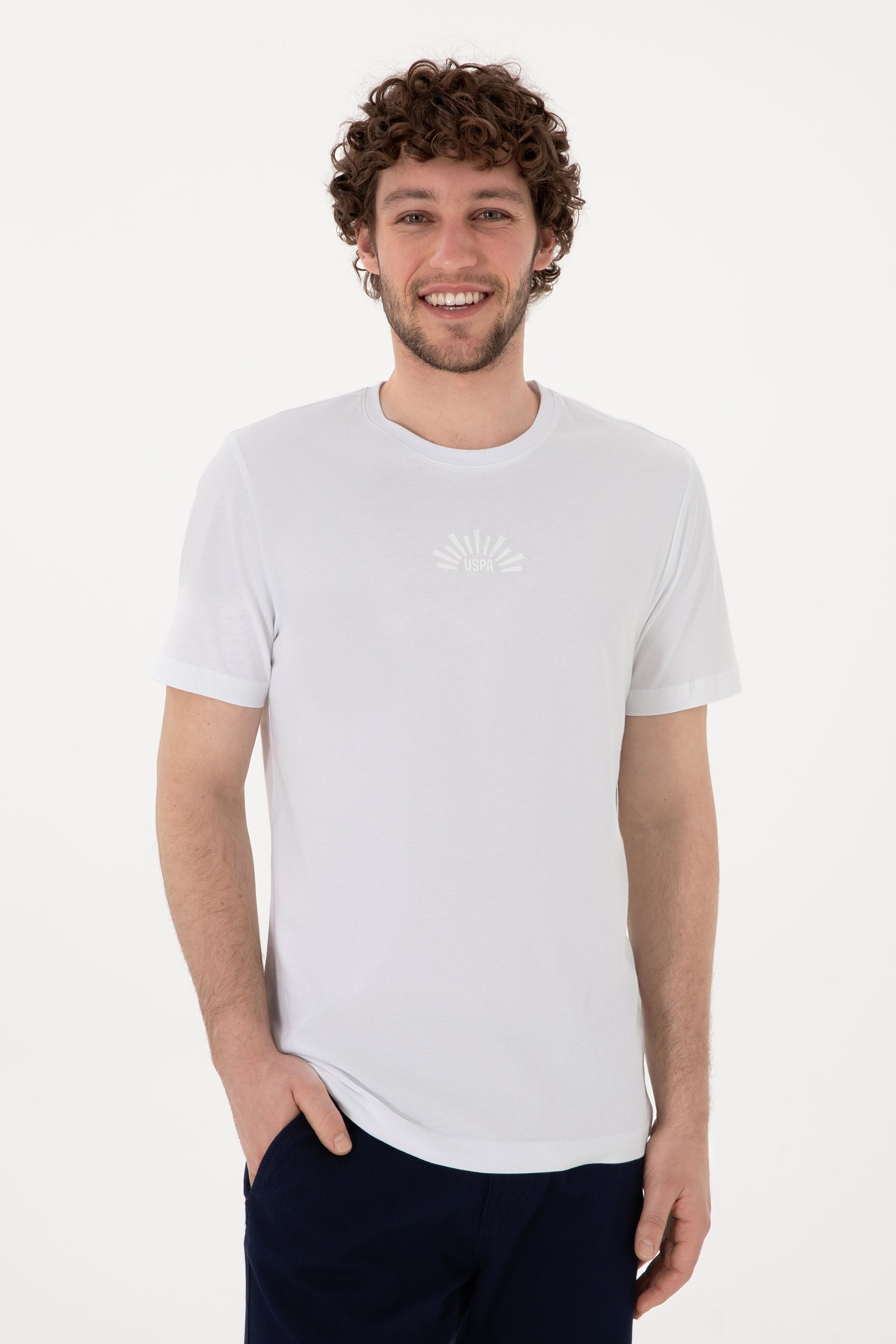 Men's Regular Fit Crew Neck White T-Shirt