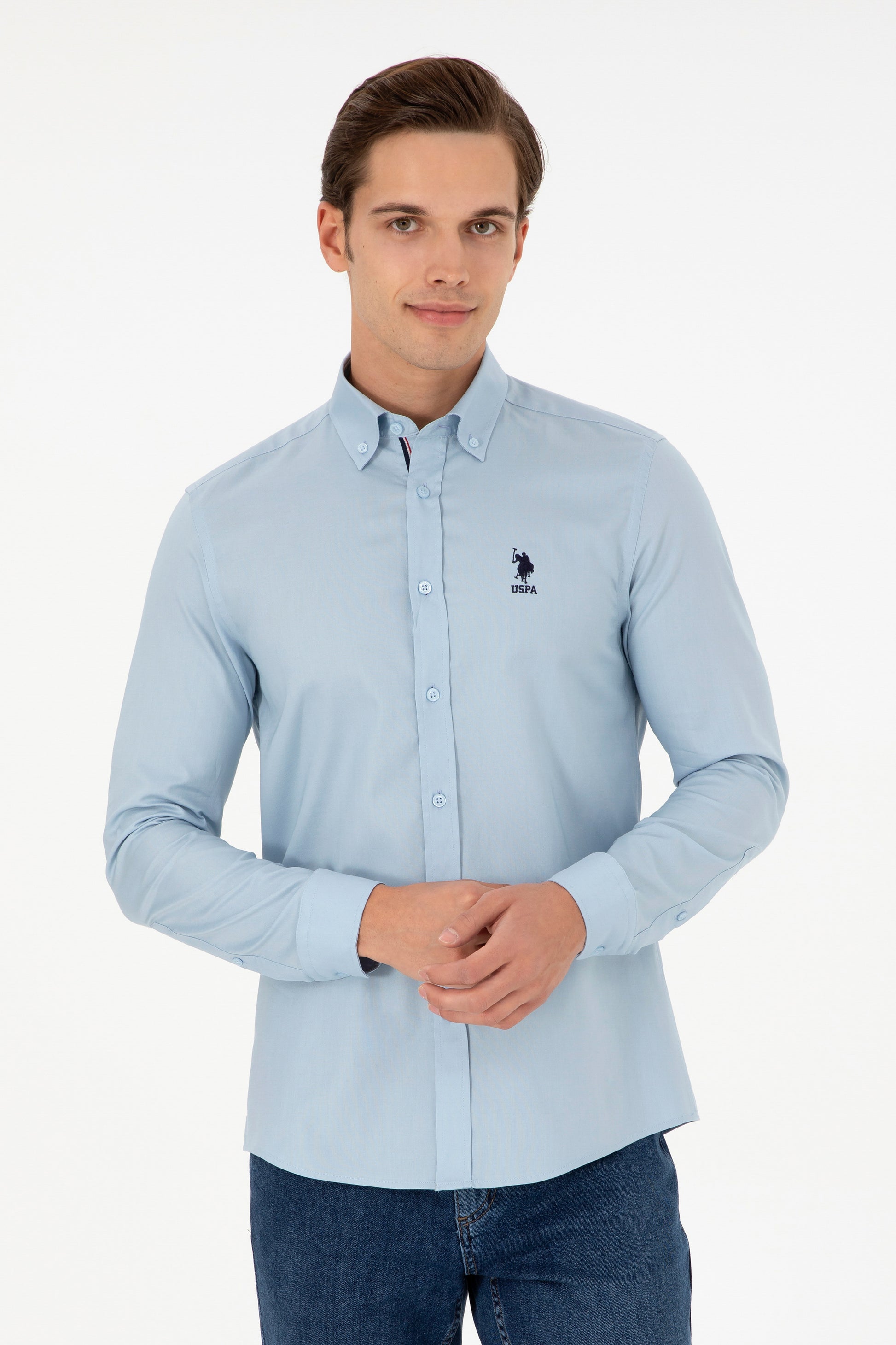 Men's Light Blue Long Sleeve Shirt