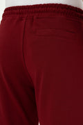 Men's Slim Fit Straight Leg Burgundy Basic Sweatpants