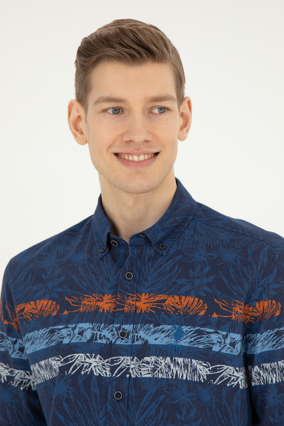 Men's Navy Blue Long Sleeve Shirt