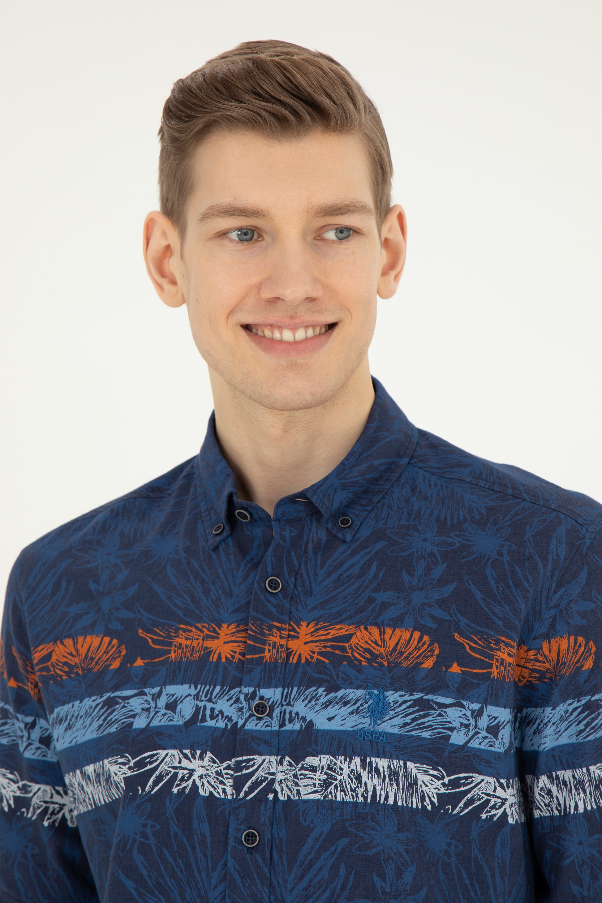 Men's Navy Blue Long Sleeve Shirt
